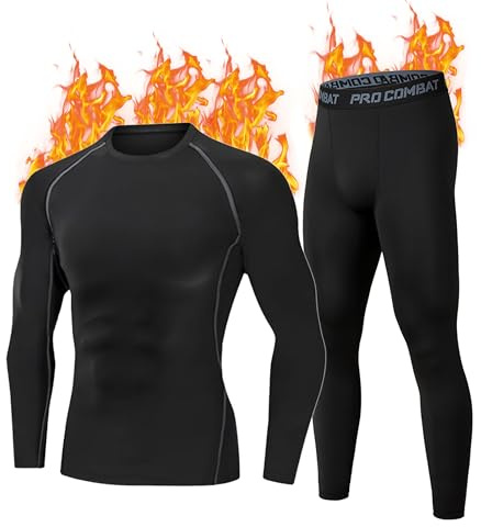 YESWEL Ropa Interior Térmica Hombre L, Camiseta Térmica Hombre con Forro Polar, Conjunto Térmico Negro para Fútbol, Esquí, Ciclismo, Senderismo (Gris)