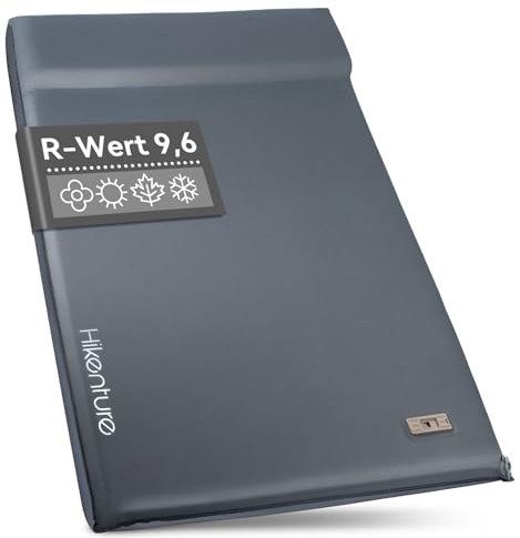 HIKENTURE Doppel Isomatte Selbstaufblasend mit Eingebauter Elektropumpe, 8CM Dicke Camping Matratze aus Schaumstoff, Selbstaufblasbare Luftmatratze mit Kissen, Schlafmatte für Outdoor, Zelt, Auto - B1