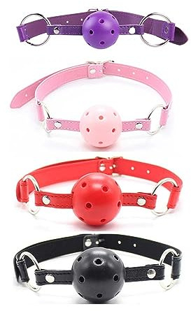 SAHOOSAFETY Mordaza de bola sexual for bondage, mordaza SM, mordaza de restricción BDSM, mordaza de bola bucal, mordaza de bola sexual, juguetes for hombres y mujeres(Rot)