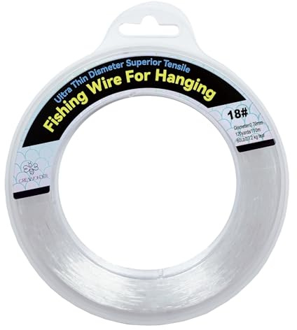 Fil de pêche Transparent, Fil de pêche monofilament de 200 m, Corde Transparente à Suspendre, Fil en Nylon Solide Invisible pour accrocher des guirlandes de Ballons, des décorations d'images