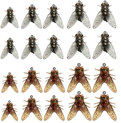 Chenxi Studio 20 cebos de pesca con mosca, anzuelos de trucha, anzuelos suaves de agua dulce, fáciles de usar, anzuelos suaves