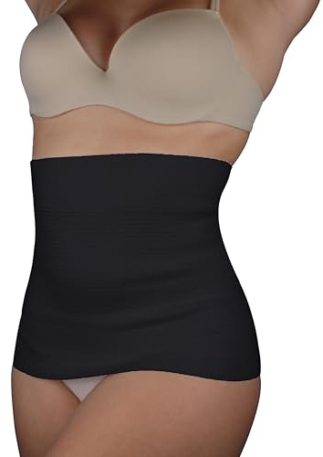 Leedya Pancera in Lana 43% Riscaldante Contenitiva Donna e Uomo Invernale - Calda Fascia Lombare Supporto Schiena Protezione e Sostegno - Panciera maschile e femminile Ortopedica Unisex (Nera, XXL)