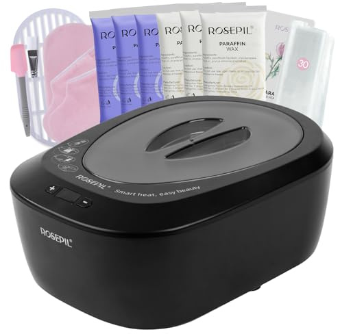 Rosepil Intelligent Paraffin Wax Machine for Hands and Feet, Pro Wax Warmer, Full-Automatic, 6 Pcs Wax Included, Spa-Grade Bath for Home and Salon