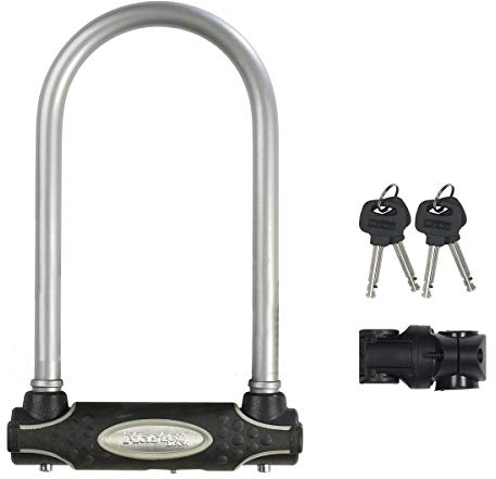 MASTER LOCK Bügelschloss [Schlüsselschloss] [mit Halterung] [Zertifiziertes Fahrrad Schloss - Secure-Gold-Zertifikat] [Silber] 8195EURDPROCOLS - Ideal für Fahrräder