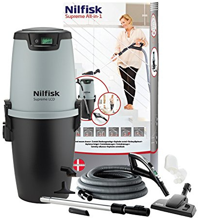 Aspirapolvere centrale Nilfisk Supreme LCD Deluxe tutto in uno, pacchetto completo