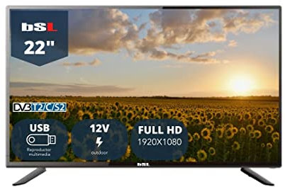 TV 22 pollici BSL-22112V | LED | con USB Lettore multimediale | TDT2 (DVBT2) | Connettore HDMI | 1920 x 1080 | Classe di efficienza energetica F | Tensione di esercizio 12v e 220v