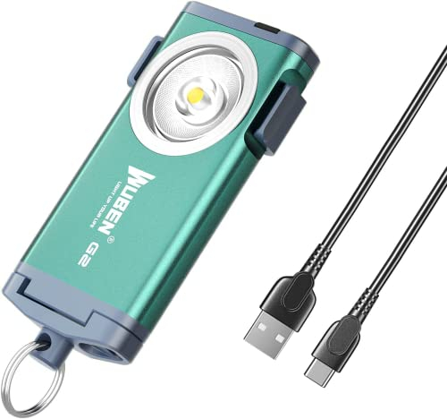 WUBEN G2 LED Mini Torcia 500 Lumen Portachiavi Magnetica Portatile con Clip Posteriore 5 Modalità Luce EDC per Ricerca Viaggi Campeggio（verde）