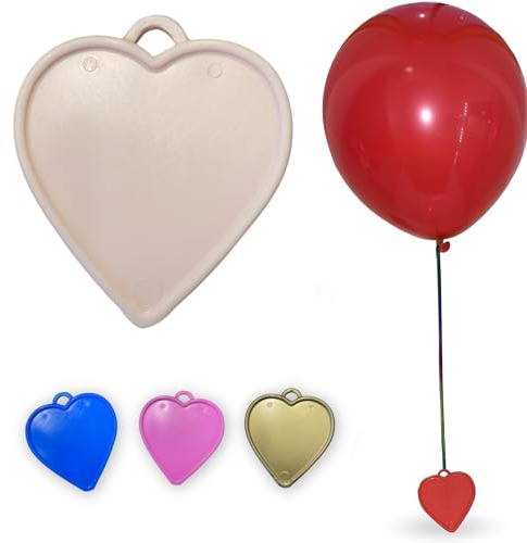 Godfather Hjärtformade ballongvikter plastballonger vikter återanvändbara heliumballongvikter för fester födelsedag firande dekoration (babyrosa, 20 stycken)