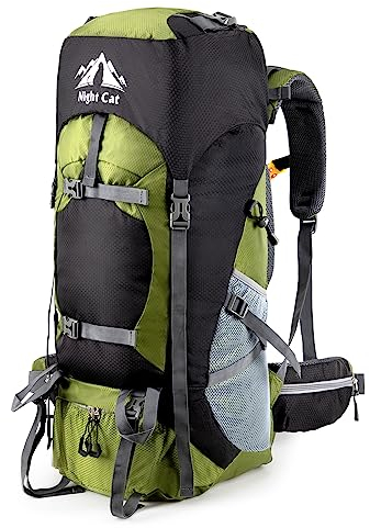 Night Cat Wanderrucksack 90L Rucksack: Trekkingrucksack Reiserucksack Herren Damen Atmungsaktiv für Camping Trekking Mountainering Klettern Fahrradreisen