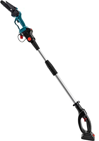 6 Zoll Mini Kettensäge mit Verlängerungsstab, Elektrische Hochentaster mit Akku und Ladegerät, Handkettensäge für Holzschneiden Astscheren Gartenscheren