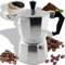 Retoo Espressokocher 600 ml für Gasherd Italienische Kaffeemaschine Kaffeekanne Aluminium Wasserkocher Achteckige Kanne Herde Farbe Silberne