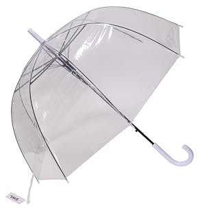 SWL Clear Dome Umbrella 32 Inch – Transparent PVC Canopy with White Trim & Crook Handle – Automatic Open Bubble Umbrella for Wedding, Bridal, Personalisation & Everyday Everyday Use (1)