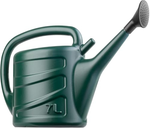 Hardys Green Rose Watering Can, 7L - Outdoor & Indoor Watering Can | Detachable Sprinkler Rose Head, Long Spout, Large Handle, Easy Fill Opening, Water Can for Houseplant & Garden Plants
