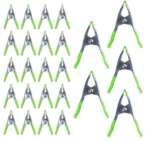 SUNHZMCKP 25 Piece Steel Spring Clamps Set, 20 Pack 2 inch Mini Clamps and 5 Pack 4 inch Metal Clamps, Heavy Duty Spring Metal Spring Clamps for carpentry, home decoration or industrial production