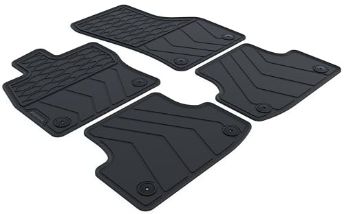 Kovvar Alfombrillas de Coche de Goma adecuadas para Audi A3 8V/8V7 2013-2020 Versión: 8VS Sedan / 8VA Sportback | con Sistema de sujeción en Las Alfombrillas traseras