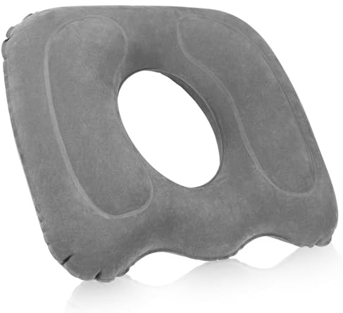 Cojín inflable de donut ortopédico, cojín de asiento con anillo de asiento para alivio del coxis, ideal para coxis, próstata, ciática, heridas de cama, hemorroides, cojín para el hogar, oficina, coche