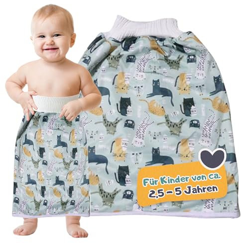 Lumina Windelrock Cats & Milk – Stilvoller Auslaufschutz für Babys & Kinder ab ab 2,5 bis 5 Jahren – Trainingshose & Überhose in der Nacht – Saugfähige Windelhose atmungsaktiv & waschbar, Größe 2