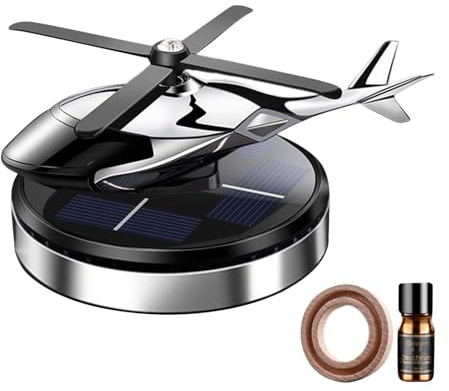 Soldriven helikopter, luftfräschare, soldriven roterande aromaterapi spridare för bil | Solenergi bilparfym med naturliga dofter | Snygg doftspridare för bil för män och kvinnor