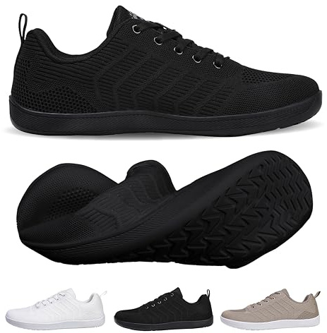 WEXITO Barefoot Mujer Zapatos Descalzos Calzado Zapatillas Minimalistas Hombre Respetuosas Entrenamiento Bambas Vestir Transición Adulto Negro Talla 41