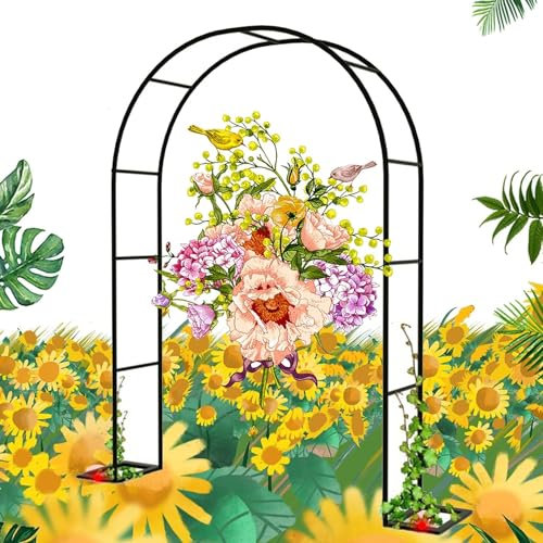 HynJGih Arche de Mariage Support de Fond d'arc de Mariage, décorations d'arc de Mariage Blanches for Roses, Arc de Support de Croissance de Plantes grimpantes(W3xH2.2m)