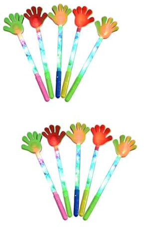 Toyvian 2 Series Palmadita Iluminar Badajos Aplauso De Cinco Dedos Ruidosas Matraca De Fiesta Juguetes para Juguetes De Badajos De Mano Aplauso Festivo El Plastico 5 Piezas