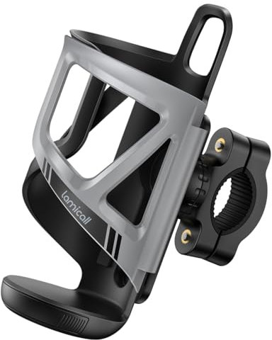 Lamicall Flaschenhalter Fahrrad, Getränkehalter Motorrad - [Tracker-Aufbewahrung] [Für 58-86mm Flaschen] Fahrradflaschenhalterung für Rahmen & Lenker, Trinkflaschenhalter für Fahrrad, MTB, Rennrad