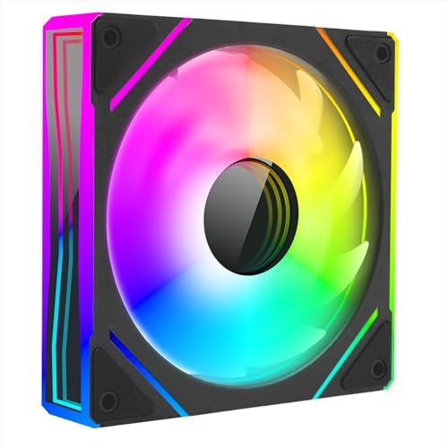 Nuwo Sora, Ventola PWM da 120 mm, Illuminazione Infinity Mirror ARGB, Velocità 1800 RPM, Ventola per PC Computer Silenziosa, 5V 3pin ARGB
