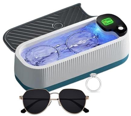 SJACXANM Nettoyeur Ultrasons, 45000 Hz, 400 Ml Nettoyeur Ultrasons Lunettes, Trois Modes, Machine Ultrason Nettoyage Pour Lunettes, Bagues, Pièces De Monnaie, Anneau, Argent