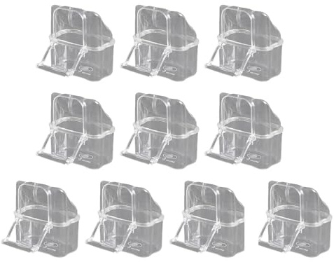 Ksikdeg Ensemble De 10 Mangeoires À Oiseaux en Plastique Distributeur Nourriture Station d'alimentation pour Perroquets avec Crochet Suspension Simple Et Accessoires Cage Oiseaux Installation