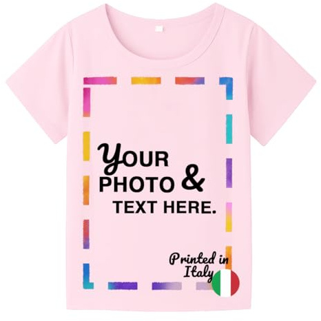JOPHY & CO. T-Shirt Personalizzabile in Cotone, Maglietta Personalizzata con Stampa per Uomo e Donna, Idea Regalo Originale cod. 8601(Rosa,M)