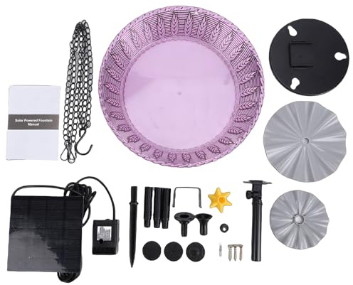 Haofy Fontana Solare per Il Bagno degli Uccelli, Ciotola per Gorgogliamento in Plastica per Esterni, per Uccelli da Giardino, Balcone, Cortile, Senza Batteria