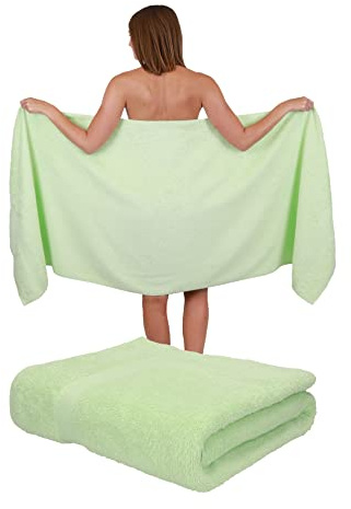 Betz Lot de 2 Serviettes à Sauna Palermo 100% Coton 80x200cm Couleur Vert