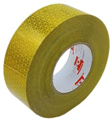 FILM RETROFLUORESCENTE, CINTA REFLECTANTE ADHESIVA MARCA ORAFOL DE 50 m. PARA CAMIÓN, REMOLQUE, SEMIRREMOLQUE, FURGÓN, PLATAFORMA (Amarillo)