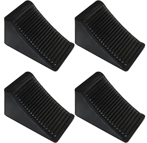 CertBuy 4 Pack Wheel Chock for Trailers, RV Wheel Chocks Heavy Duty, Black Rubber Wheel Chocks, Trailer Wheel Chocks for Car, Travel Trailers, RV, Truck, and ATV, 6.3×4×4