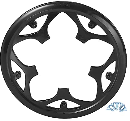 X AUTOHAUX 48 Zähne 9,5 cm 5 Löcher Fahrrad Kurbelgarnitur Kettenradabdeckung Schutz Kettenrad Schutzhülle Schwarz