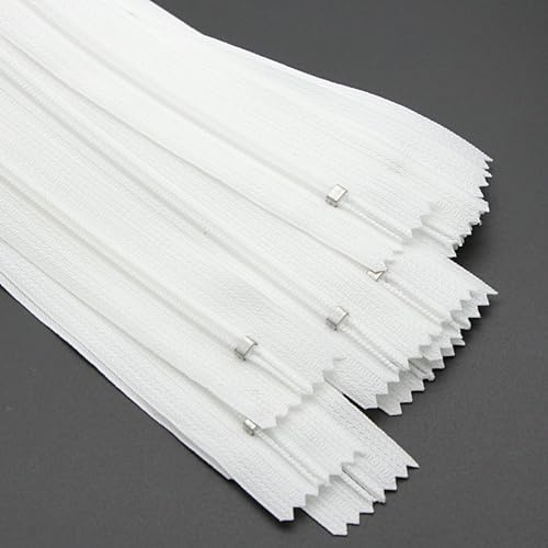 12 Inch #3 Close End Nylon Coil Zippers for Sewing Craft Assorted Length (30 PCS White) YIGUANXIN