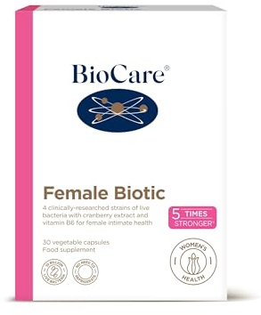BioCare Female Biotic - 10 Billion Microencapsulated Live Bacteria with Cranberry and Vitamin B6-30 Capsules