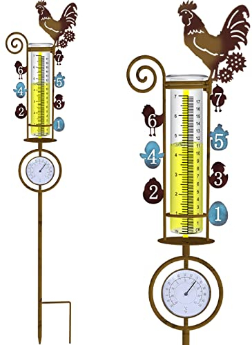 X-PREK Regenmesser mit großer Zahl, abnehmbares, gefrierfestes Glas, Regenmesser, Outdoor-Dekoration für Garten, Deck, Rasen, Landschaft, Hof