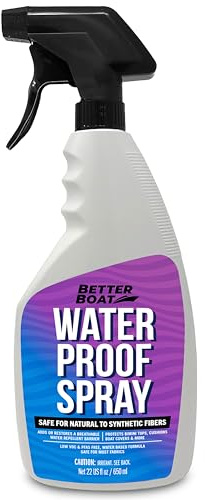 Fabric Waterproof Spray, 22 Fl Oz Heavy Duty Protector and Repellent for Outdoor Marine Canvas, Boat Tops, Vinyl Seats, Tents, Clothing, Boots, Jackets, and Clothes