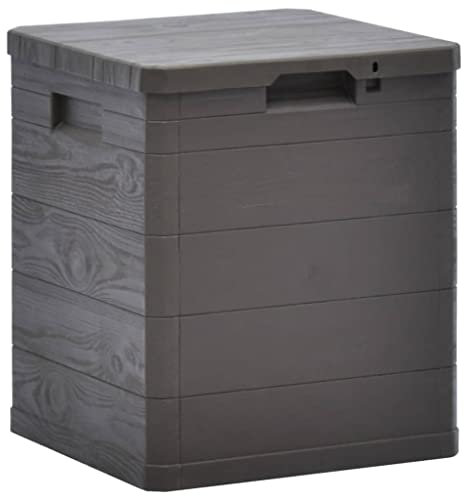 FOZICV Scatola portaoggetti da giardino, marrone, 42,5 x 44 x 50 cm, in plastica, per esterni, per balconi, per esterni