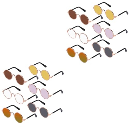 Kisangel 12stücke Teiliges Lustige Sonnenbrillen Für Haustiere Katzen Und Hundebrillen Goldrahmen Gelb Weiß Tawny Kristallrot Für Partys Und Besondere Anlässe