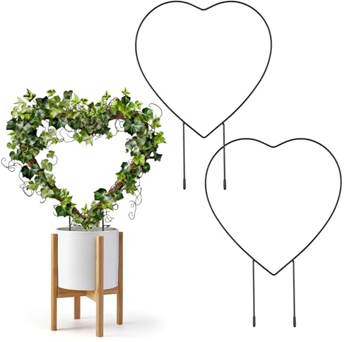 2 Stück Herzförmige Pflanzen Rankhilfe, Rankhilfe Blumentopf Kletterpflanzen Rankhilfe Metall Pflanzenstütze Zimmerpflanzen Für Kletterpflanzen Pflanzenstütze Herzförmige Für Pflanzen Und Blumen