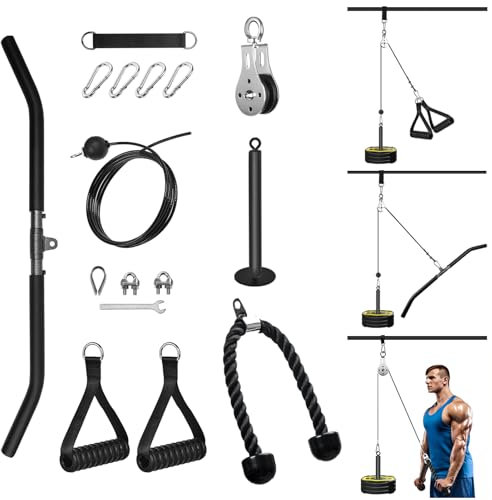 Kabelzug Fitness Kabel Latzug Gym Fitnessgeräte Kabelzug System Trainingsgerät für Zuhause Kabelzug Seil Latzugmaschine Kabelzugstation für LAT Pull Down, Trizeps Training