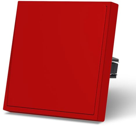 MVAVA Interruptor pared con Mate,Interruptores de luz con Garfio,Basculante Con Gran Panel,Fácil Instalación,1 Gang 1 Vía,86mm Rojo