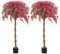 HOMCOM Set of 2 Decorative Artificial Plants, Murraya Flowers in Pots, Fake Plants for Home Indoor Decor, 120cm, Red