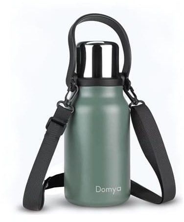 Termo De Acero Inoxidable De 1 Litro Con Aislamiento Al Vacío De Doble Pared. Mantiene Las Bebidas Frías Y Calientes Todo El Día. Ideal Para La Oficina, Senderismo Y Camping (Verde Bosque).