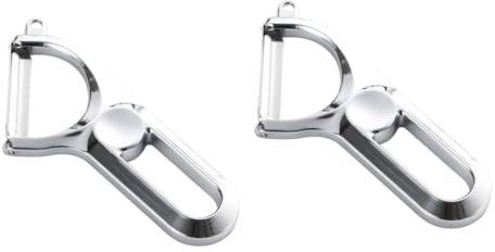 IMIKEYA 2 Pièces Raboteuse de fruits epluche pomme potimarron trancheuse de pommes éplucheur d'ail citronnier outil éplucheur de fruits pratique éplucheur de légumes Alliage de zinc Silver