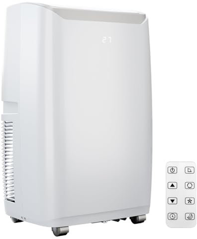 12000 BTU Portable Air Conditioner Cools up to 550 Sq.Ft, 3-in-1 Quiet Portable AC Unit with Remote Control & Installation Kits for Large Room, 3 Speed, Auto Swing, 24H Timer