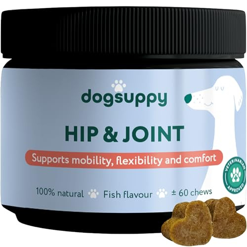 DogSuppy Hip & Joint Chews For Dogs - Supports Mobility, Flexibility & Comfort, 100% Natural ingredients - Glucosamine, MSM, Collagen, Green-lipped mussel, For Small, Medium & Large Dogs