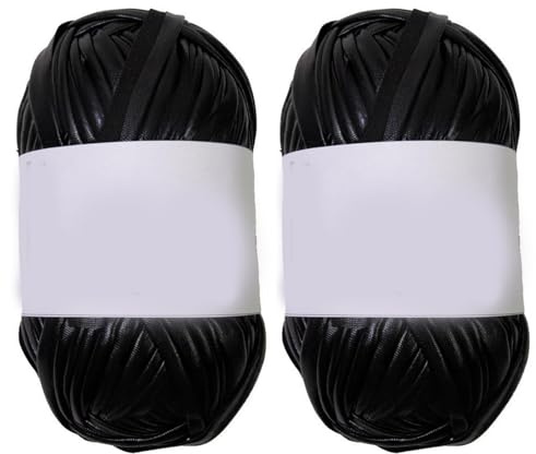 Hilo metálico para camiseta de ganchillo de 18 mm de ancho, 100 g cada rollo para tejer barco y decoración del hogar, 87.48 yardas en total, hilo de poliéster para manualidades